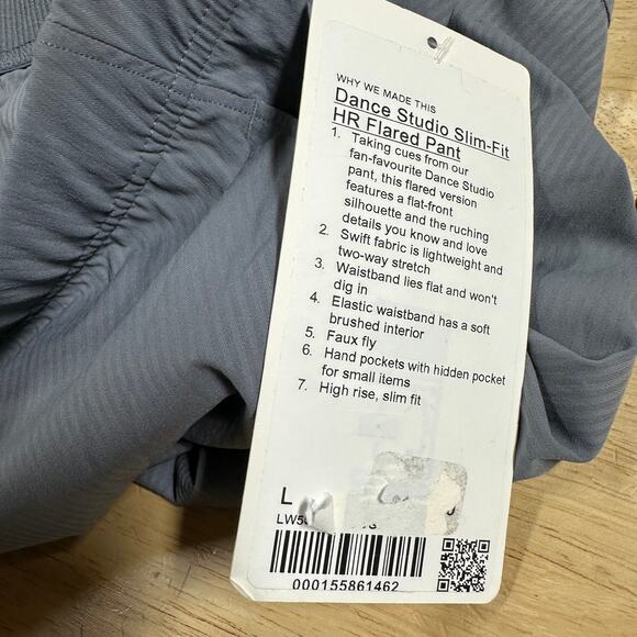Lululemon Dance Studio Slim Fit High Rise Flared Pant Solar Grey Size Large NEW - Picture 7 of 12